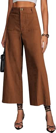 Women's High Waisted Cropped Capris - Stretchy Straight Pants