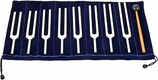 Solfeggio Tuning Fork Set for Healing, Meditation, Chakra, Sound Therapy, 8 Tuning Forks with Silicone Hammer (256 Hz, 288 Hz, 320 Hz, 341.3Hz, 384Hz, 426.6 Hz, 480 Hz, 512Hz)