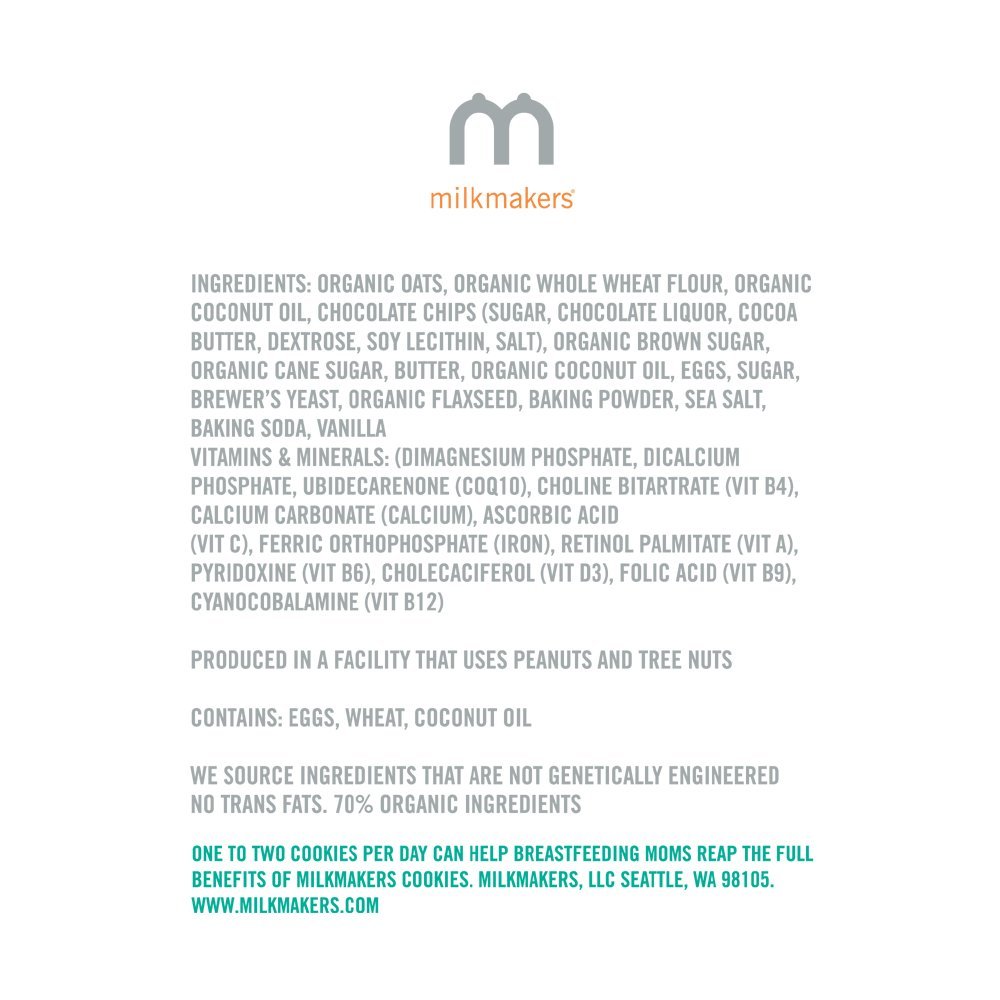 Milkmakers Lactation Cookies, Oatmeal Chocolate Chip, 10 Cookies, 1 Lb