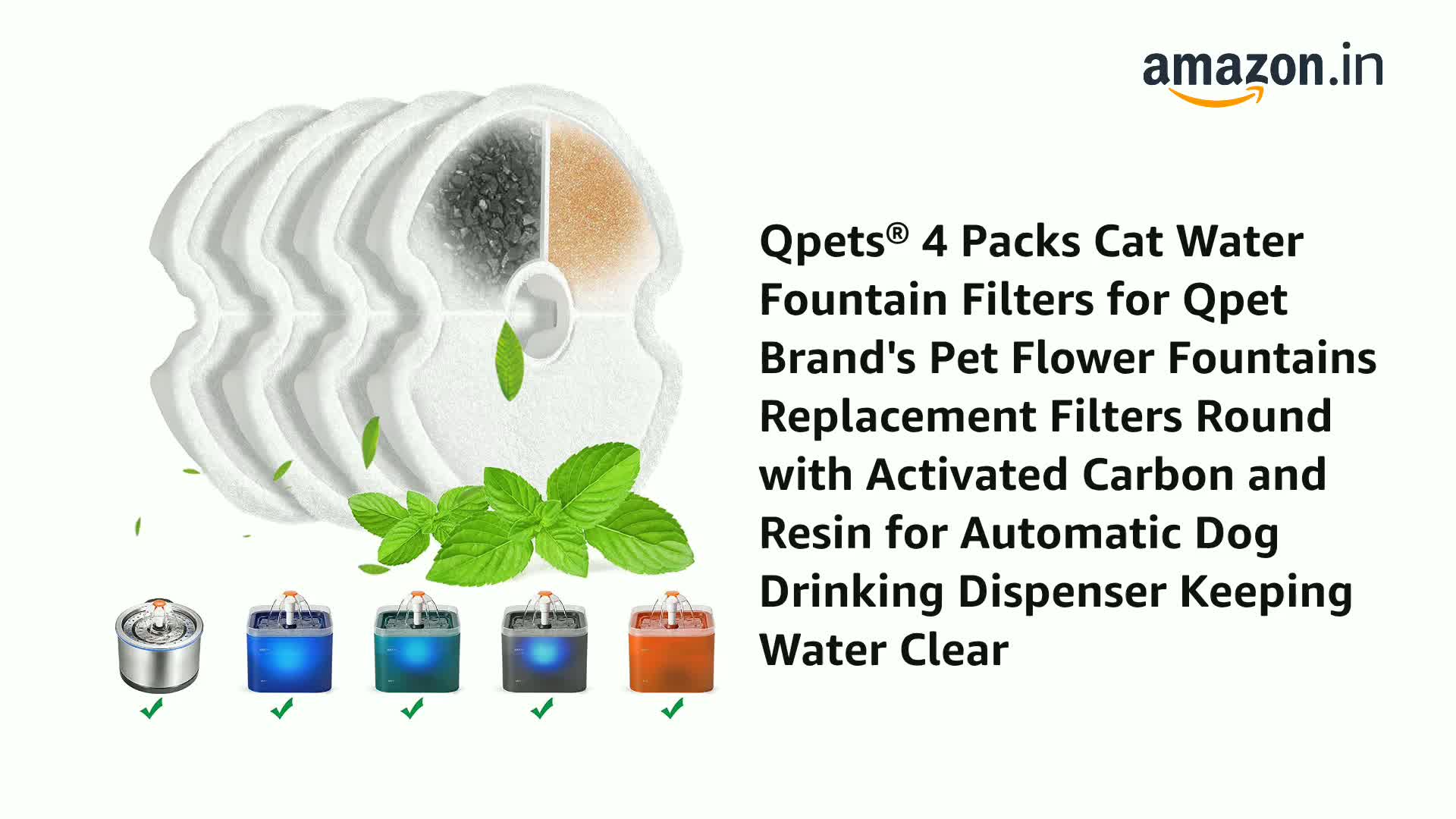 Maarku Cat Fountain Filter 4-Pack - Replacement Filters For Stainless Steel & Stone Fountains - View #7
