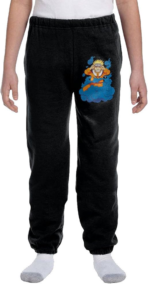 Naruto Uzumaki Logo Teen Men Loose Pajama Sleep Lounge Bottom Pants Sports Black Large