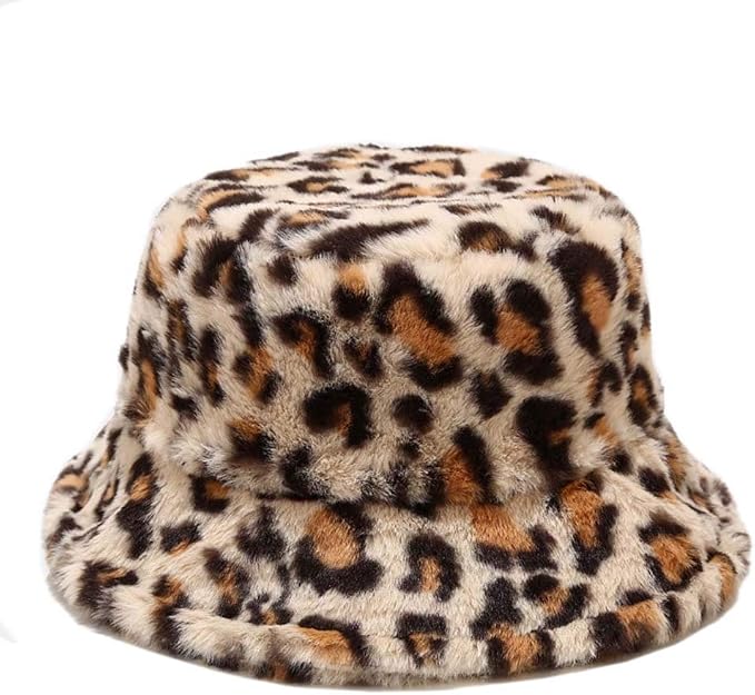 Women's Leopard Print Faux Fur Bucket 