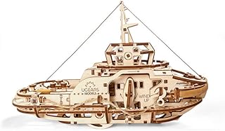 UGEARS Mechanical Wooden 3D Puzzle Model Tugboat Construction Set