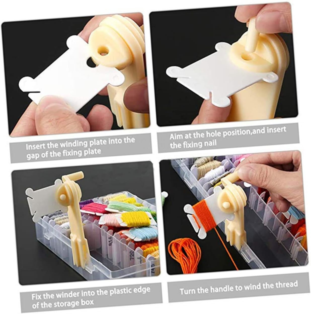 Gadpiparty 1pc Manual Yarn Winder with Winding Plates Woolen Yarn Fast Winding Machine for Cross- Crocheting Easy to Use Convenient Storage