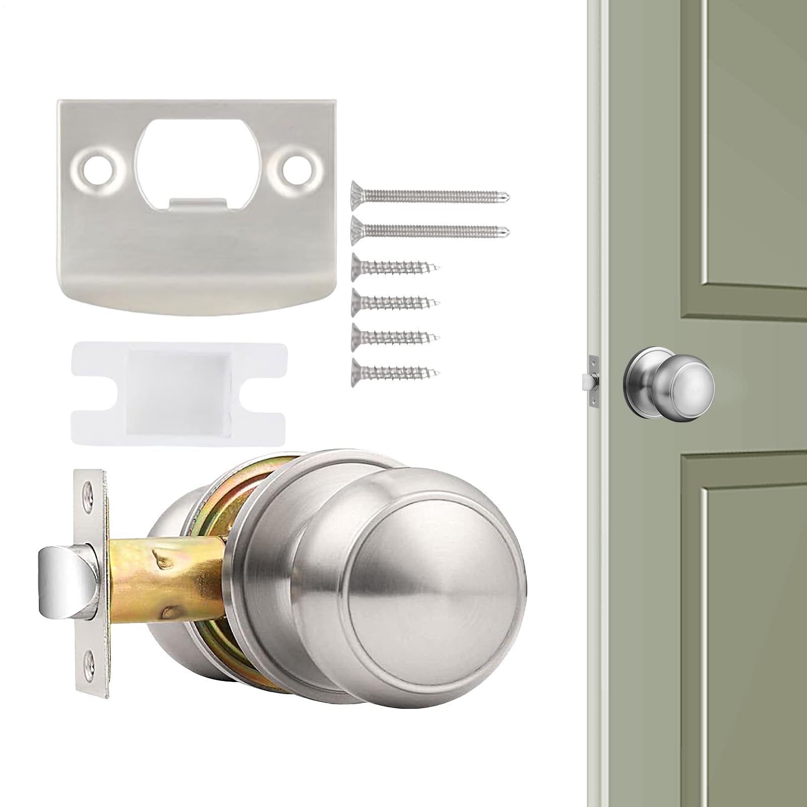 Serrure de porte d'entrée et poignée silencieuse pour chambre et maison