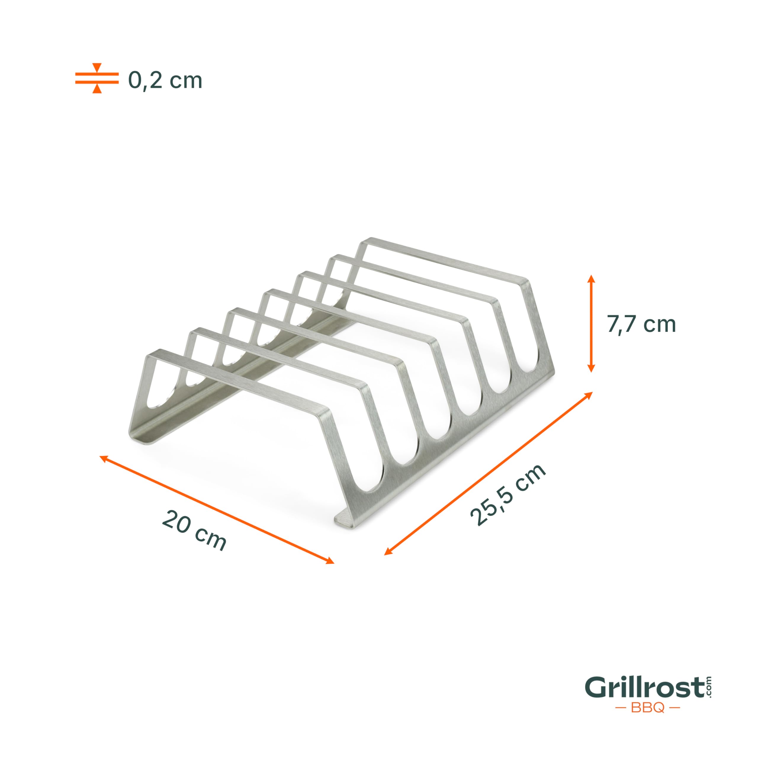 Grillrost.com Das Original Edelstahl Rippchenhalter | RibRack - für 6 rundum knusprige Spareribs vom Grill & Backofen