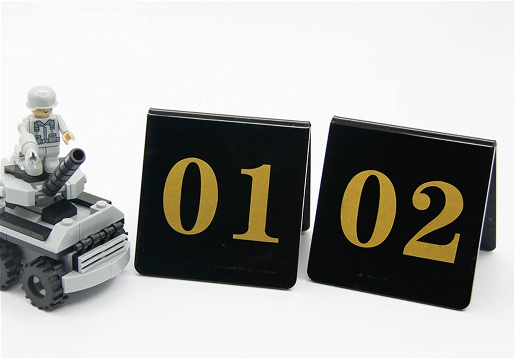 Table Numbers Acrylic Tent Style Table Numbers - Best for Rustic Receptions, Banquets, Cafés, Restaurants, Hotel??.1"x3.1"x3.1"??,Black-45301