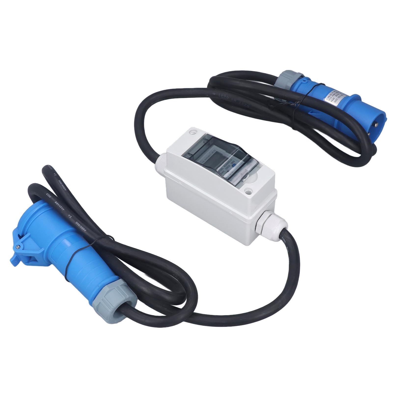 Hyuduo Contatore di Energia Intelligente, in Gomma, Rame, Ignifugo, Monitor di Ricarica per PC, da 220 A 250 V CA, 16 A, 3 Pin, Monofase, 2 Fili, per Ricarica Veicoli Elettrici, Garage, Officina, Uso