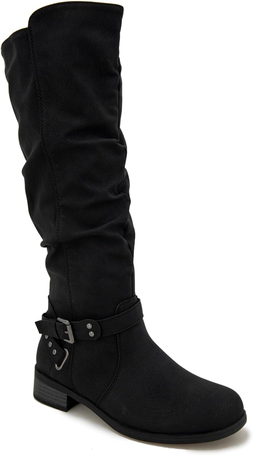 XOXO Women's Mycah-B Knee High Boot, Black PU, 12