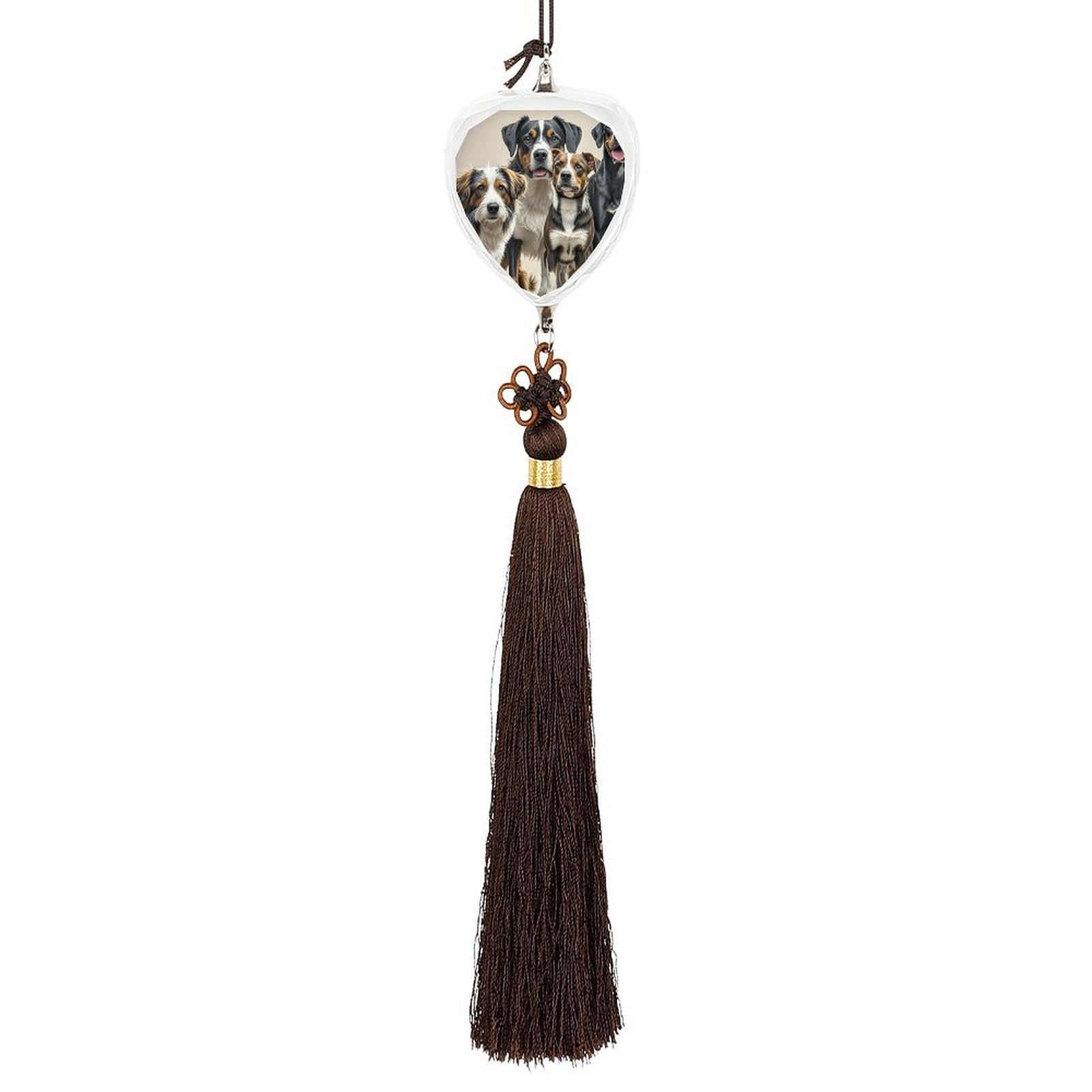 Crystal Auto Pendant Charms Love Crystal Car Rear View Mirror Charms Dogs Auto Hanging Interior Ornament Pendant Car Interior Accessories for Women Men CarCharms Decor