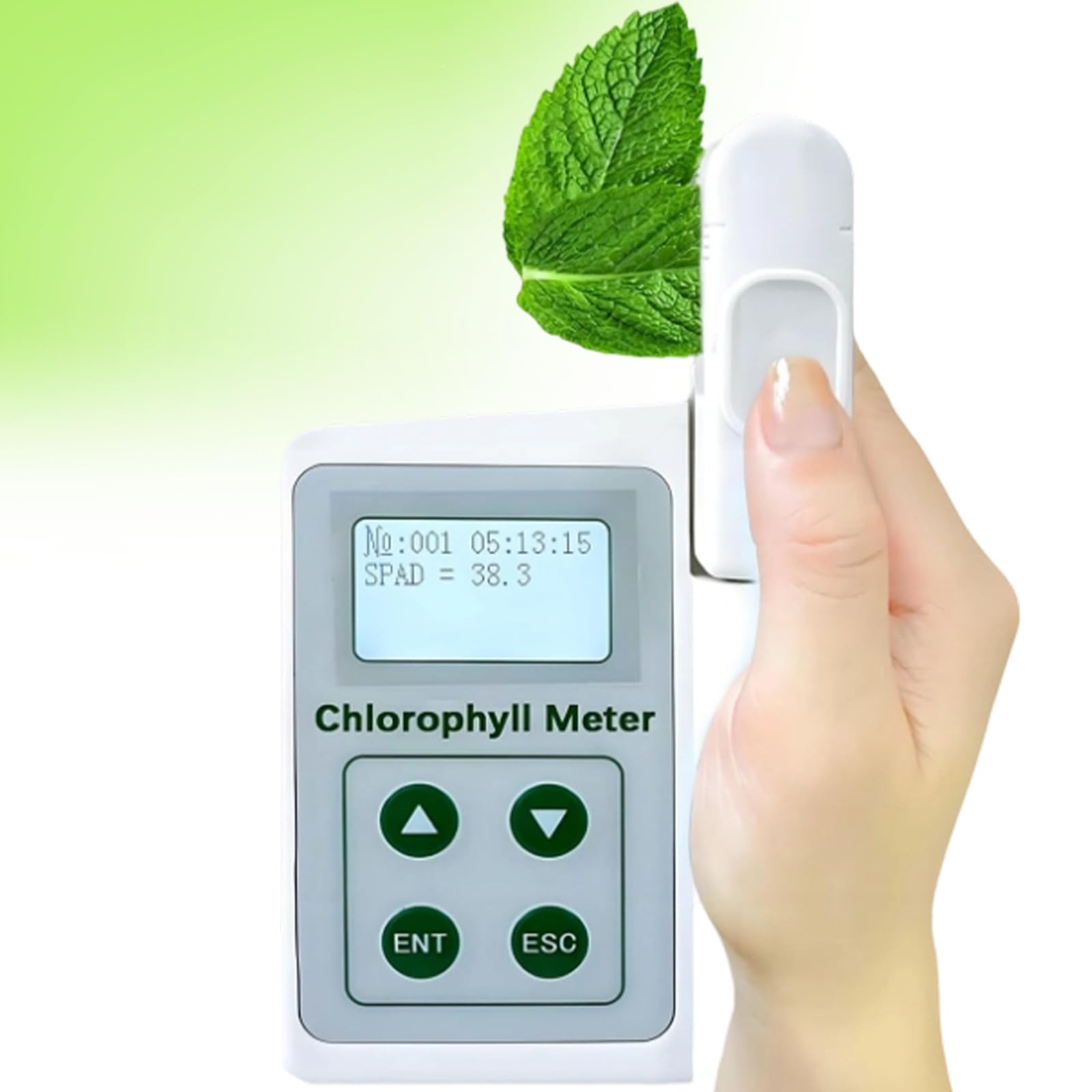 Xjleftonomie Handheld Chlorophyll Analyzer Meter, Measures Chlorophyll, Temperature, And Humidity With Spad Greenness Level, Ideal For Agricultural And Scientific Applications PlantNutrientAnalyzer