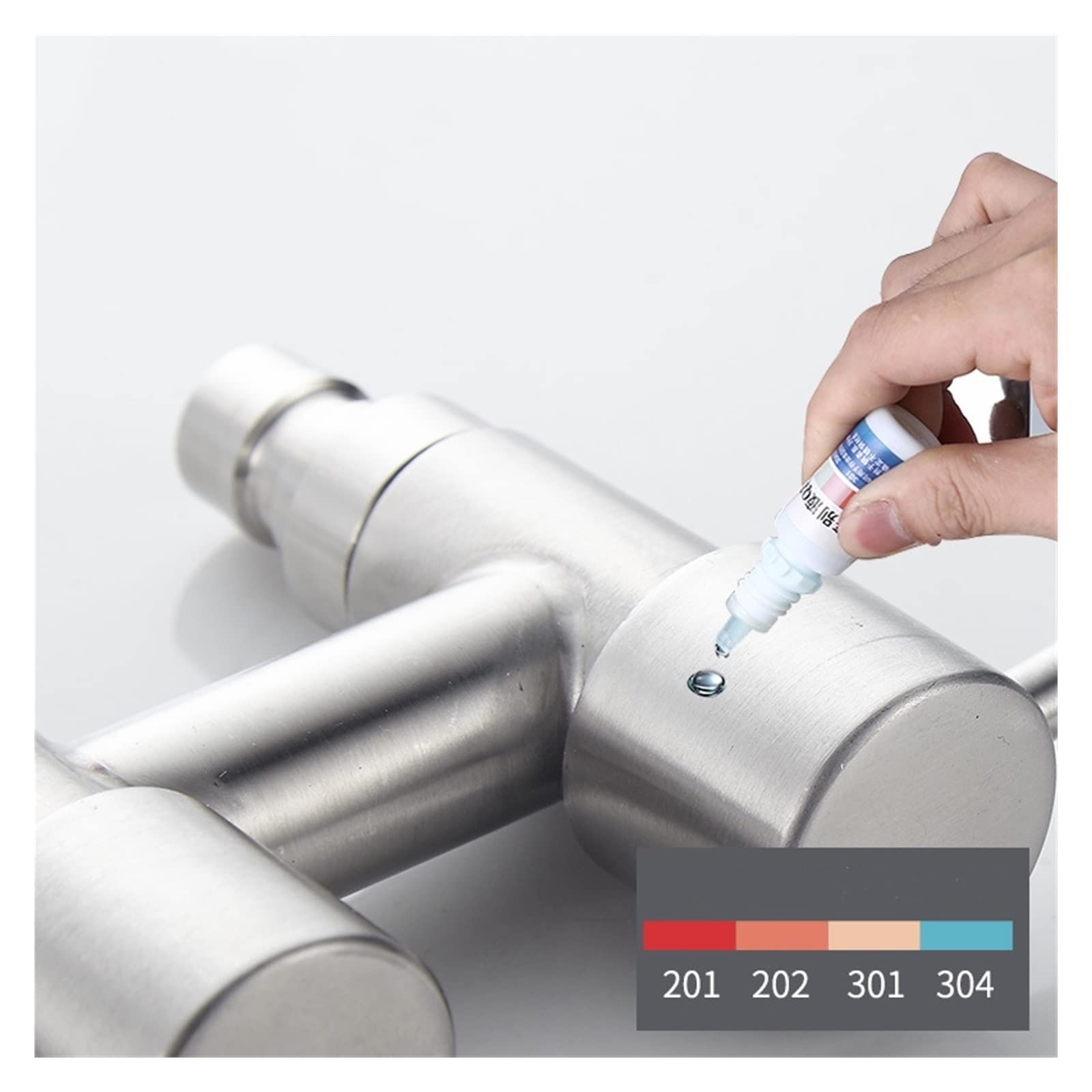Lavatrice in Acciaio Inossidabile 304 Doppio Rubinetto dell'Acqua Uno in Due su Tre Rubinetto di Raffreddamento Singolo Universale Filettatura g1 / 2 "