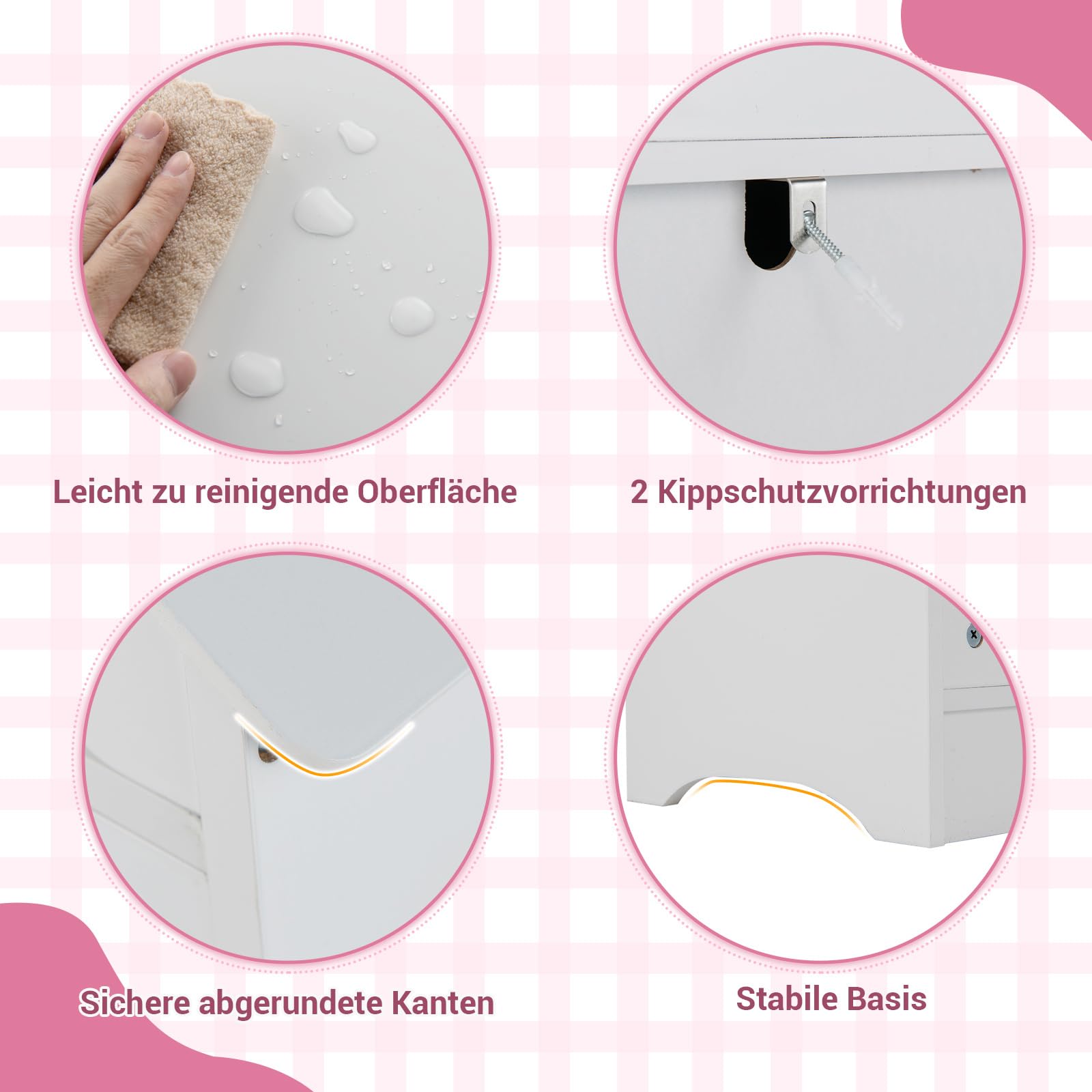COSTWAY Kinder Kleiderschrank in Hausform, Kindergarderobe mit Spiegel, Kleiderstange, Regalen & Haken, Kinder Kleiderschrank für Kinderzimmer, Kleiderständer für Mädchen ab 3 Jahren (Weiß)