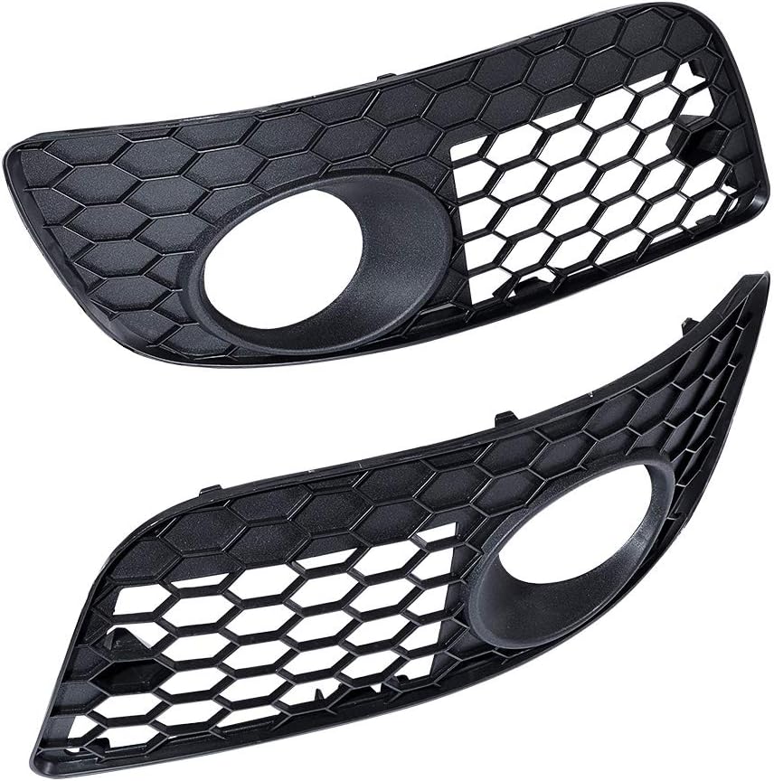 AstraDepot Compatible with 2006 2007 2008 2009 Volkswagen MK5 Jetta/GLI/GTI Honeycomb Hex Mesh Fog Light Open Vent Grille Intake (Pair)