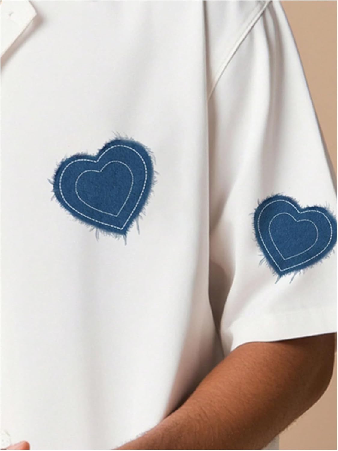 GORGLITTER Men's Cropped Shirt Graphic Button Up Oversized Short Sleeve Collared Boxy Going Out Streetwear Tops - Image 4