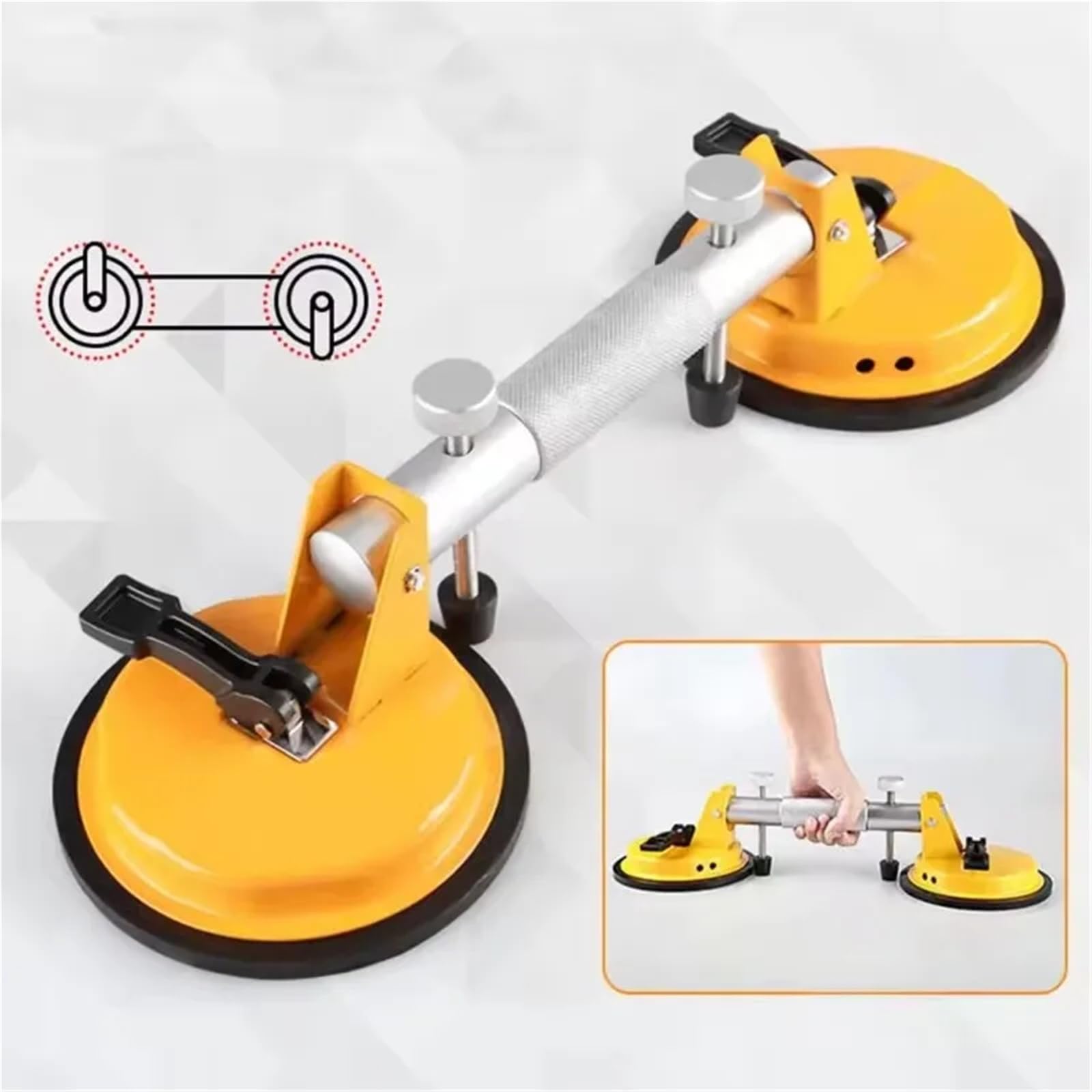 Compatible con ventosa doble resistente | Fijador de espacios for pisos de baldosas y herramienta de nivelación de tensión de mesa for instalación de cerámica