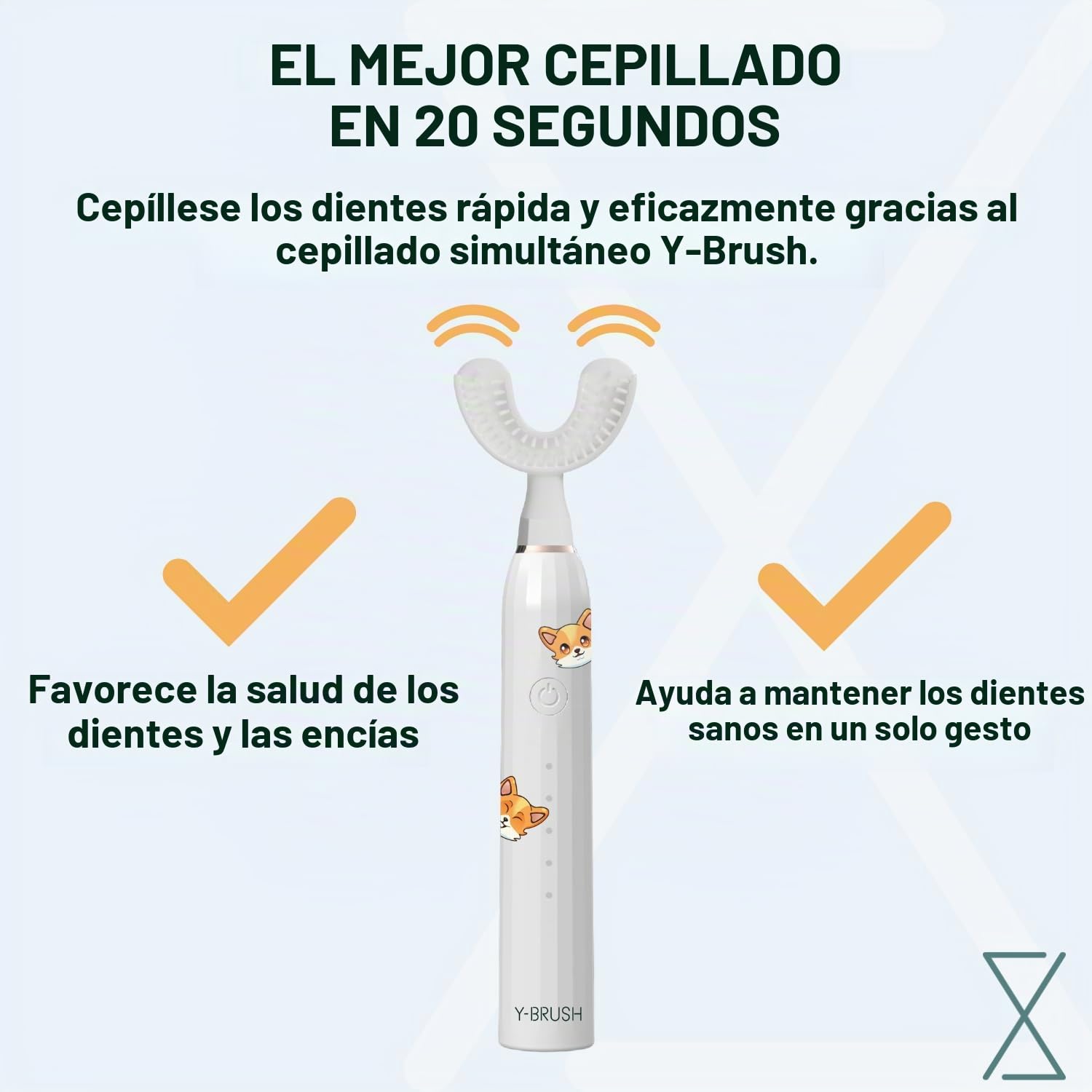 Cepillo de dientes eléctrico sónico Y-Brush Niño KidsBrush - 2 meses de autonomía