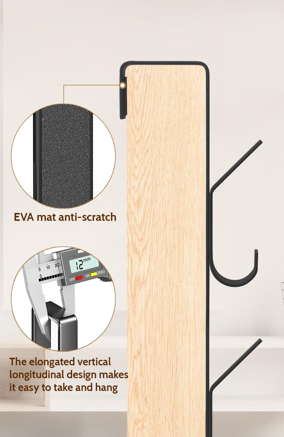 MIVITOOM 4 Pack Over The Door Hooks, Vertical Over The Door Towel Rack, Stainless Steel Over Door Hanger for Hats Bags Towels -Black - Image 4