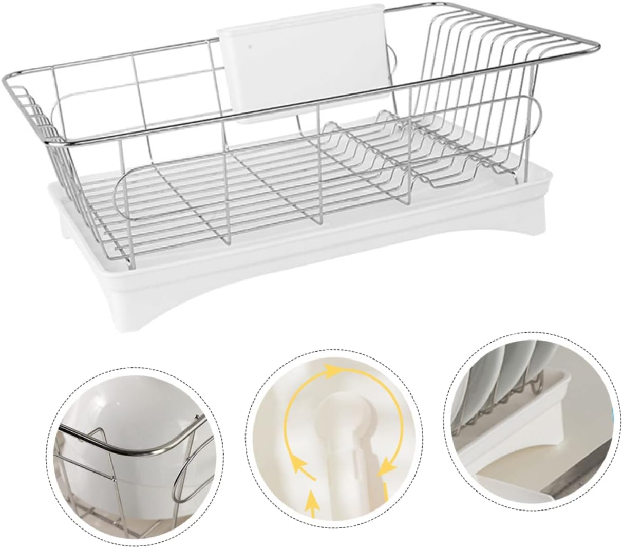 Ciieeo Multi-Function Dish Drainer Kitchen Dish Rack Portable Rustproof Sturdy
