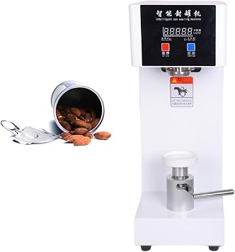 Commercial Can Sealing Machine, Soda Can Sealer Machine 3.9-7.9 Inch Height Adjustable, Can Seamer Machine for Plastic Aluminum Cans, White-110V