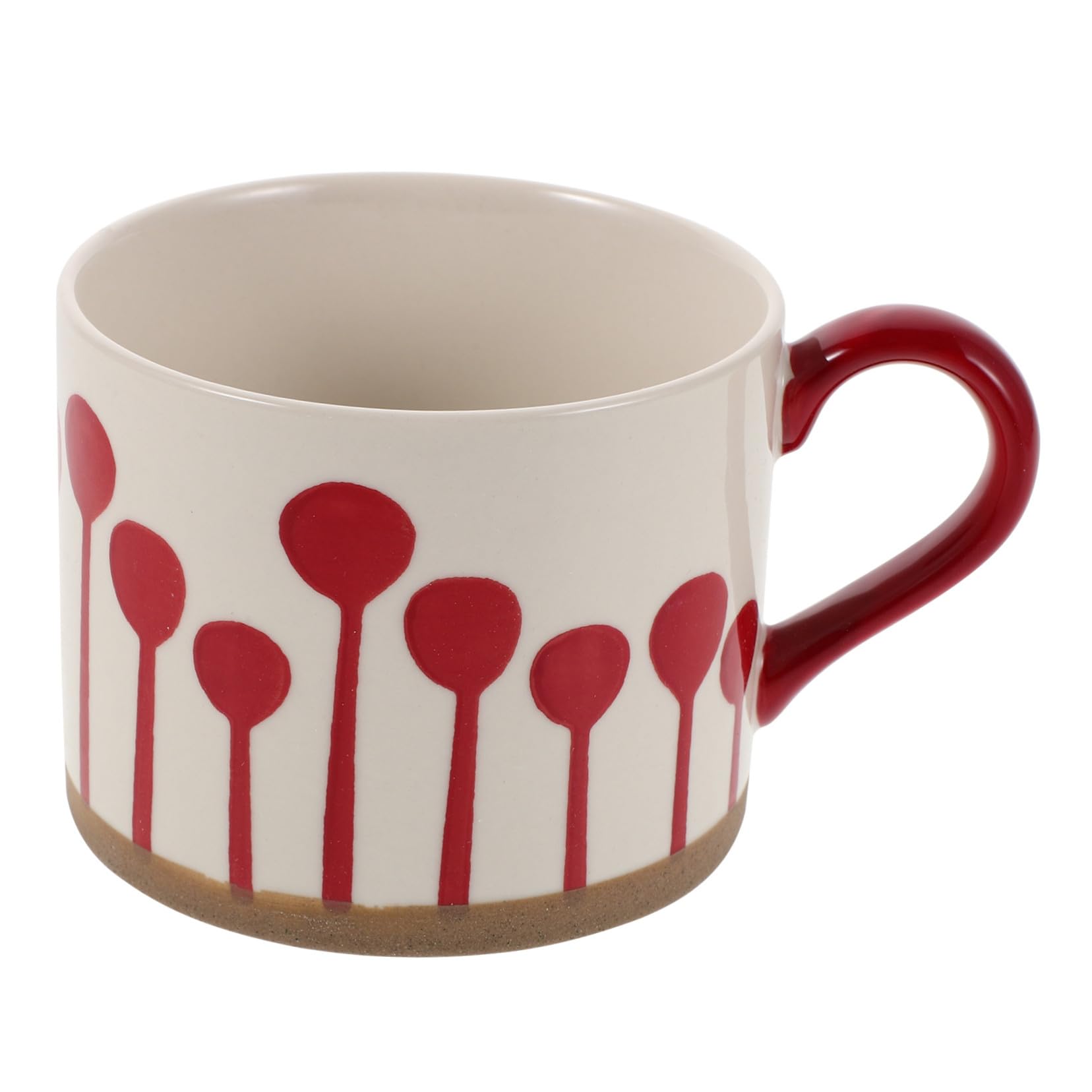 Handbemalte Keramik Kaffeetasse Robustes Design Mikrowellengeeignet mit Henkel Stilvoller Handgefertigter Keramikbecher mit Boho Charme für Zuhause und Küche