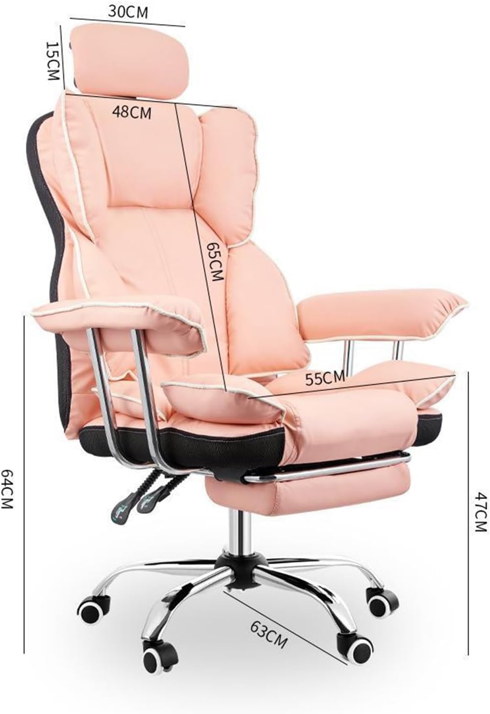 Amazon.co.jp: デスクオフィスチェア、レザーコンピュータデスクチェア