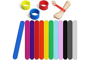 Pack of 12 Glow-in-the-Dark Silicone Slap Bracelets for Kids