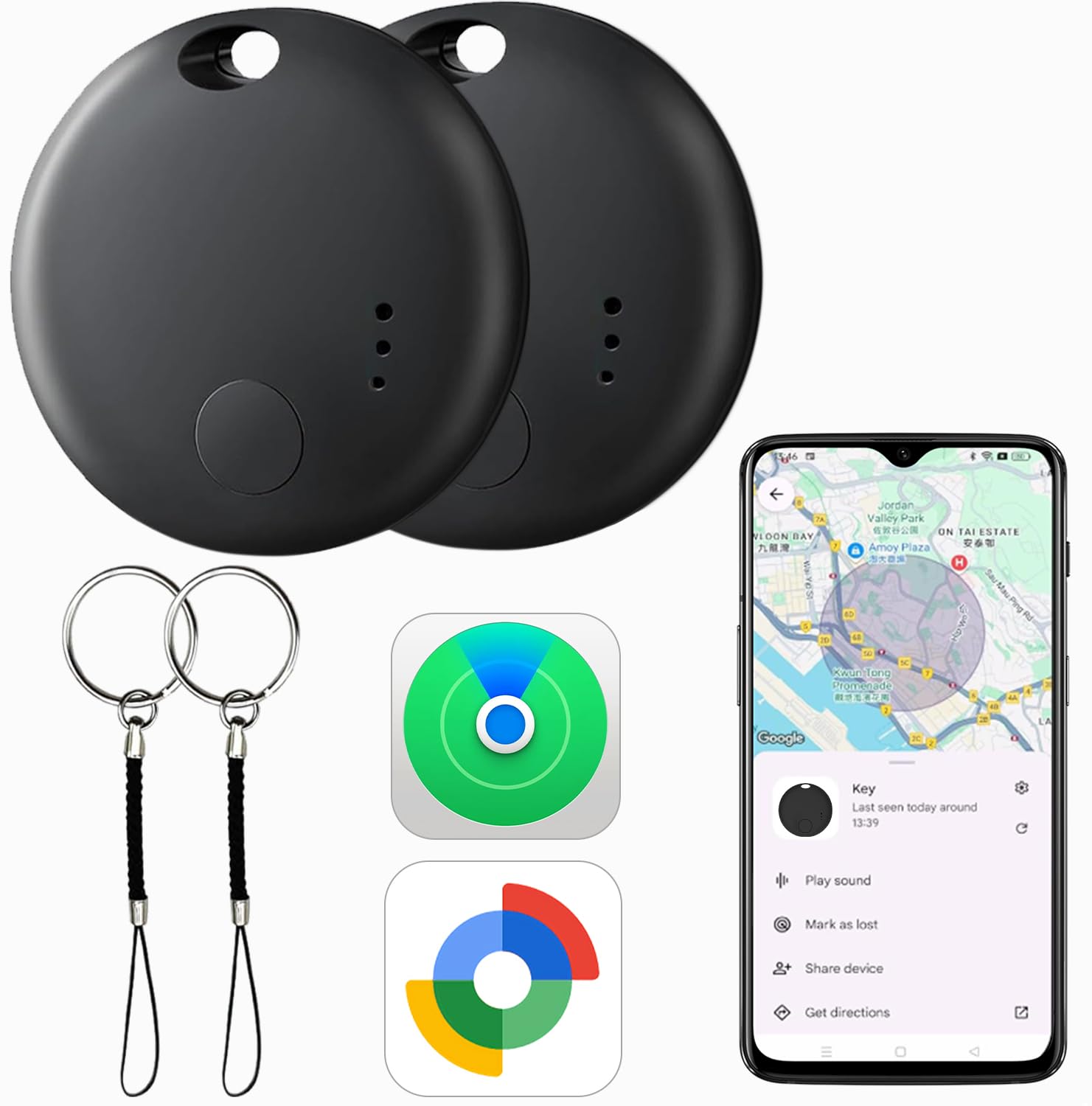 Air Tags for Android or iOS,Dual System Air Tags,Keys Finder and Item Locator for Keys,Smart Tracking Tag,Compatible with iOS Find My or Google Find Hub App,Luggage,Backpack,Bags and More-image-11