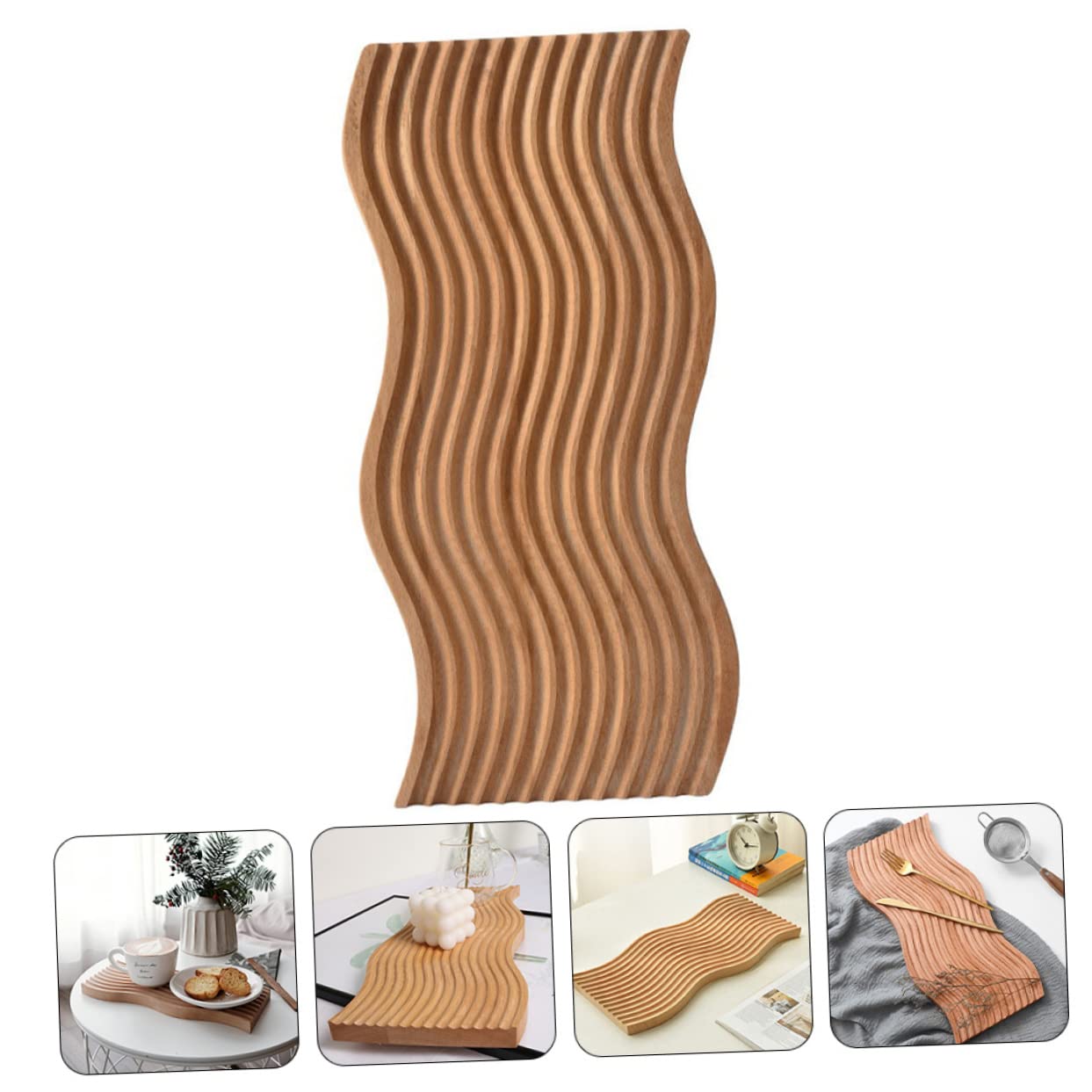 PLAFOPE Vassoio in Legno Alimentare Vassoio Portata Legno Naturale o Sala da Pranzo Contenitore Frutta Snack
