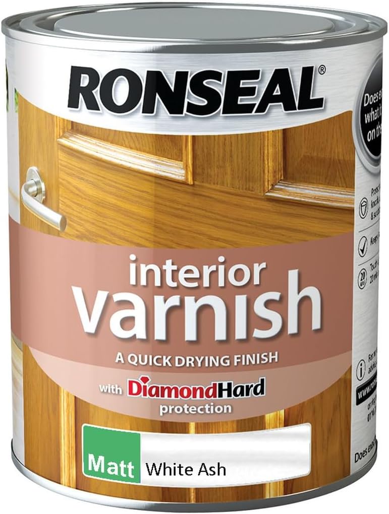 Ronseal Interior Varnish Quick Dry Matt White Ash 750ml