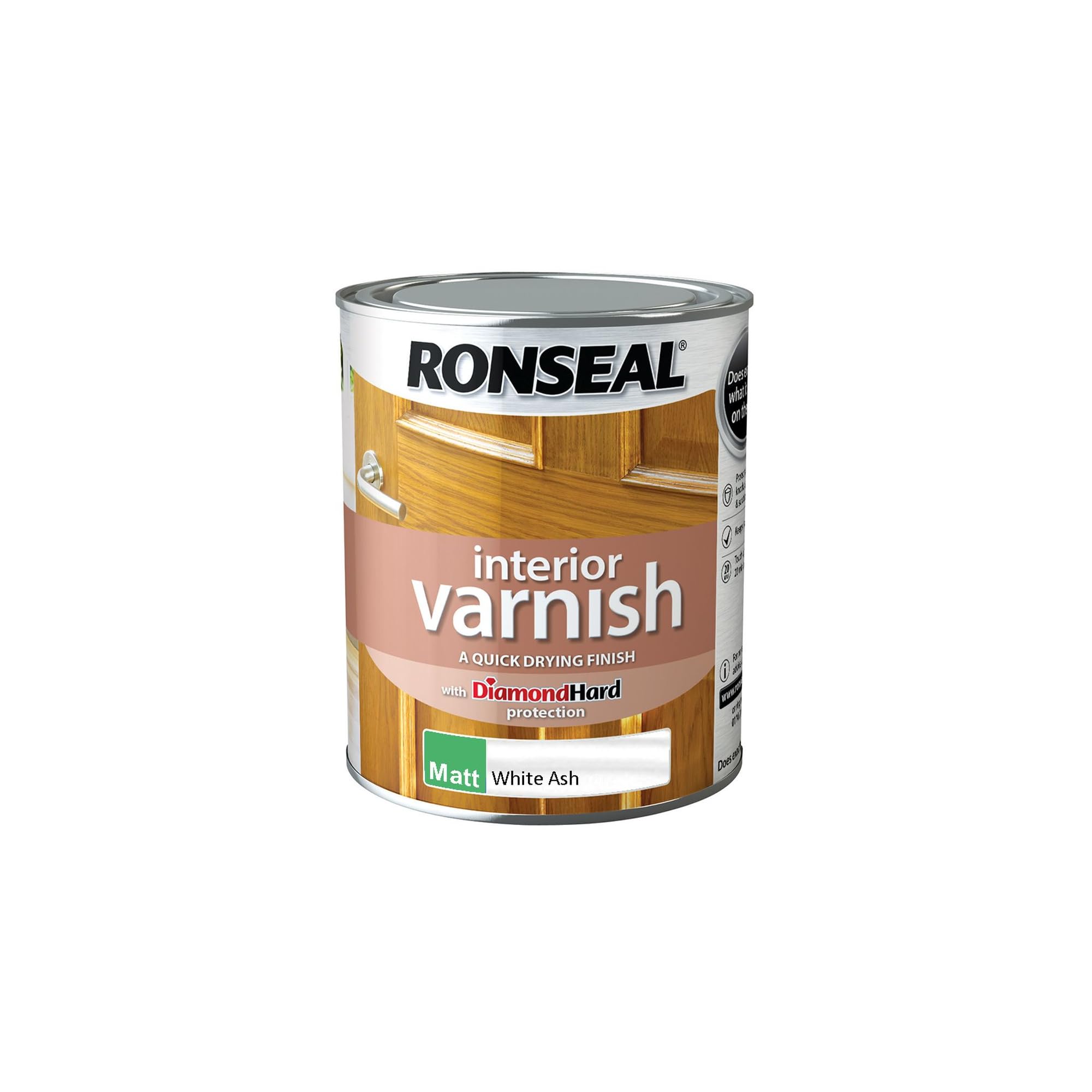 Vernis intérieur mat Ronseal frêne blanc 750 ml : fini les taches sur vos meubles en bois