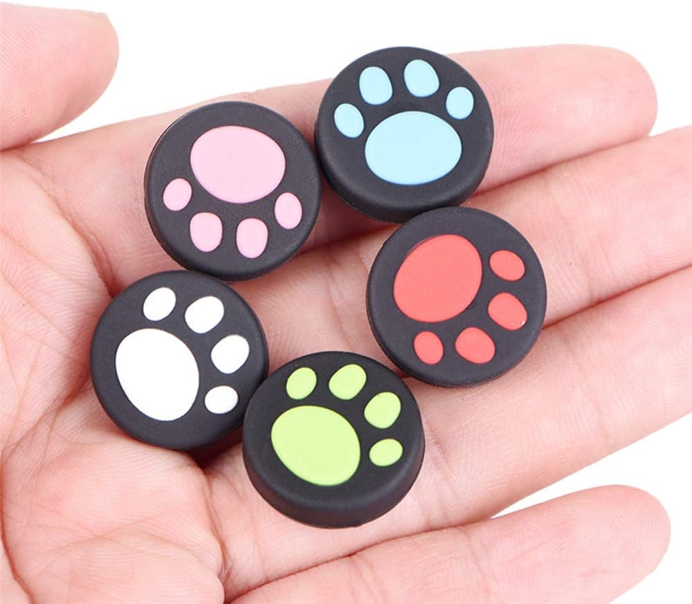 2 PCS Thumb Stick Grips Cap Cover Case Thumbstick Joystick for Plysatation Vita PSV 1000 PSV 2000 Cat Paw (Pink)