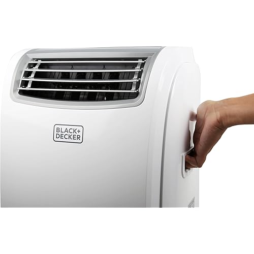 BLACK+DECKER Portable Air Conditioner, 12,000 BTU for Rooms Up To 550 Sq. Ft., Portable AC with Follow Me Remote Control & Window Kit, BPT08WTB, White