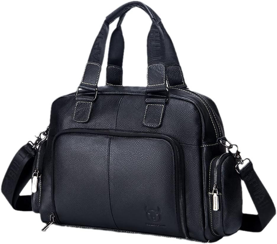 Haitpant Men's Leather Briefcase 14'' Laptop Business Shoulder Messenger Handbag Travel Bags