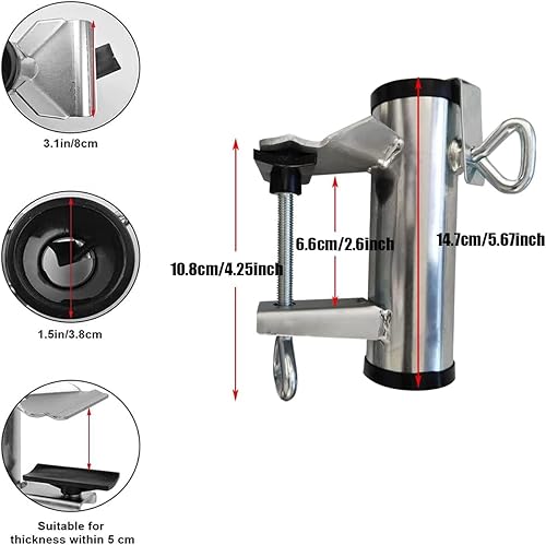 Miniatura 3 de Soporte de abrazadera para paraguas de alta resistencia, clip para silla de patio, 2 piezas