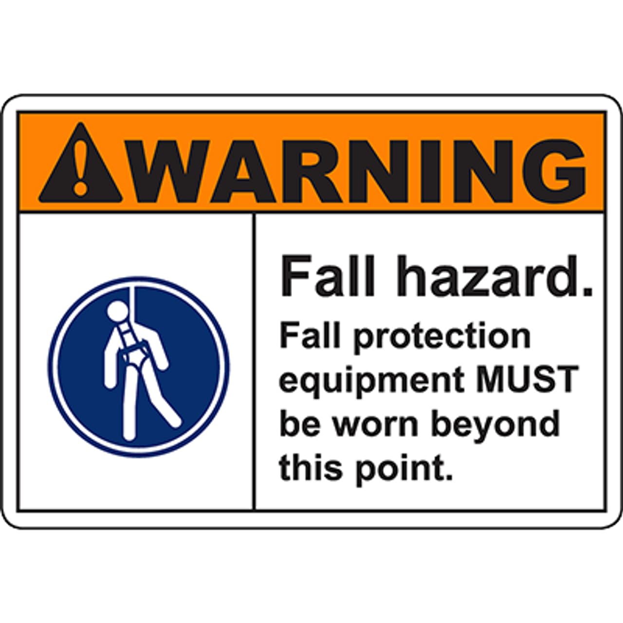 High Place Falling Object Injury Risk Caution Safety Warning Sign 12x8 Inch