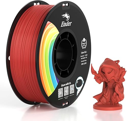 Creality Filamento PLA PRO (PLA+) para impresora 3D (PLA+) de 0.069 pulgadas, color rojo profundo, dureza mejorada con precisión dimensional +-