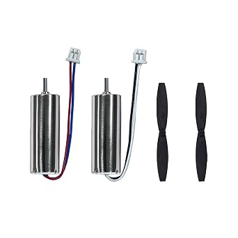 مجموعة محركات ومراوح مصقولة CKSCHN 2PCS 45000KV متوافقة مع طائرة BM22 F22 Fighter RC، محرك كأس مجوف 3.7 فولت مع موصل 1.25