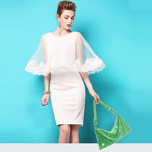 Miniatura 6 de WLLWOO WLLWOO Bolsos de mano con diamantes de imitación para mujer, bolsos de noche elegantes, bolsos cruzados brillantes para fiesta, club, boda