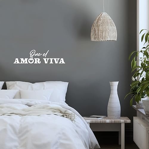 Miniatura 2 de Calcomanía de vinilo para pared, Que El Amor VivaLong Live Love, 7 x 25 pulgadas, calcomanía moderna inspiradora con cita de optimismo para el