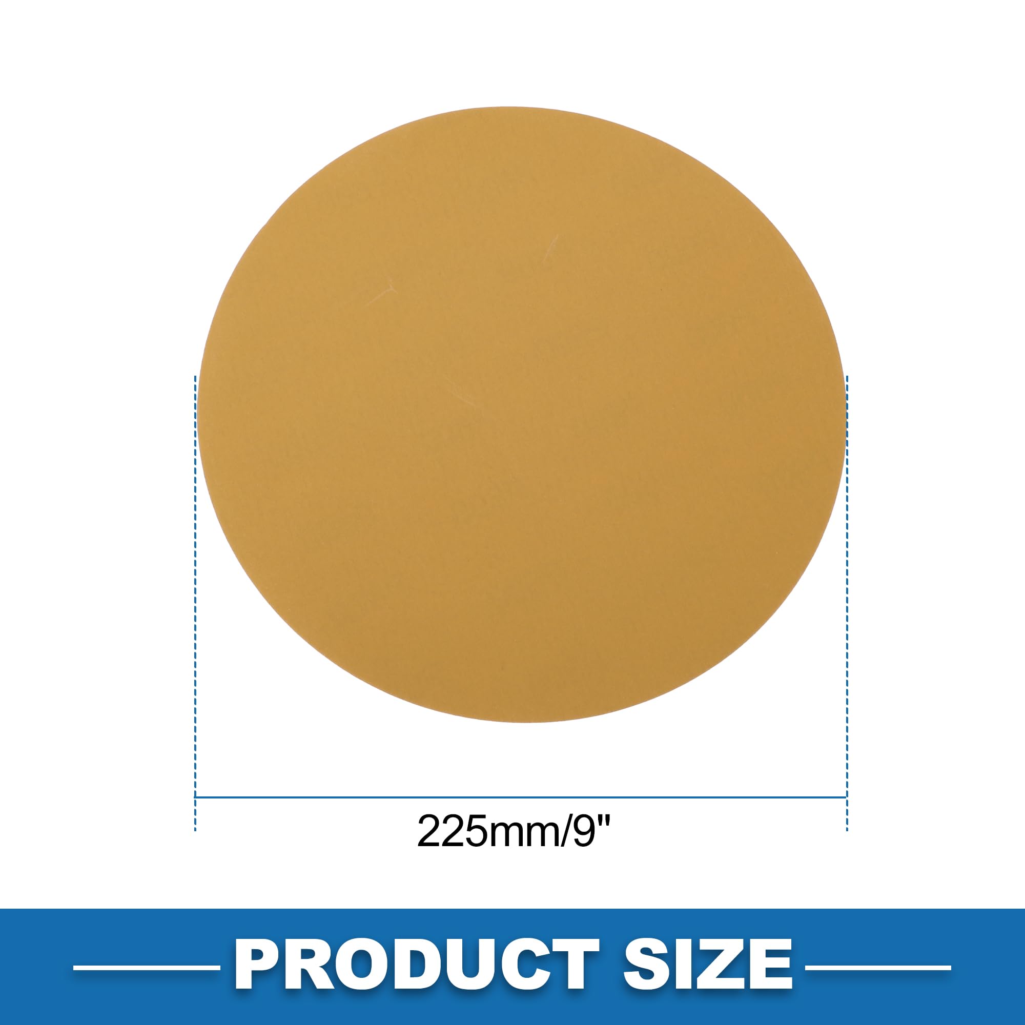 A ABSOPRO Sanding Discs 9 Inch 600 Grit Round Hook and Loop Sandpaper Kraft Paper Yellow 25 Pcs, 225mm/9" - Image 4