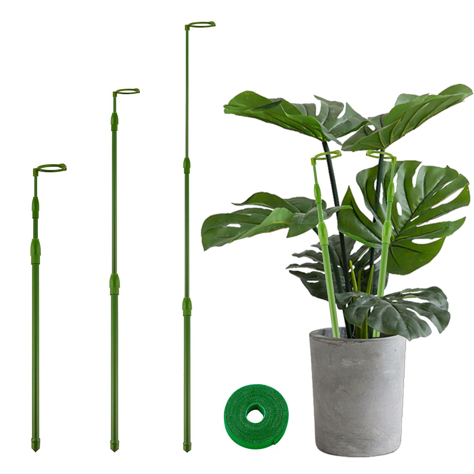UTMHGU Extendable 45-108 cm Garden Stakes, Metal Plant Support Sticks for Climbing Plants, Reusable Monstera Supports for Indoor Outdoor Plants, Plant Stakes for Orchids, Tomatoes, Flowers