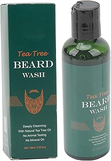 100ml Beard Wash Shampoo Men Beard Wash Beard Shampoo Beard Oil Beard Wash Deep Cleaning Tea Tree Oil to Clean Coarse Facial Hair Men's Beard Wash