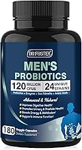 DRFOSTER Probiotics for Men Digestive Health, 120 Billion CFUs Mens Probiotic with Enzymes & Prebiotics & Saw Palmetto & Cranberry for Gut, Prostate & Urinary Tract Health, Shelf Stable, 180 Capsules
