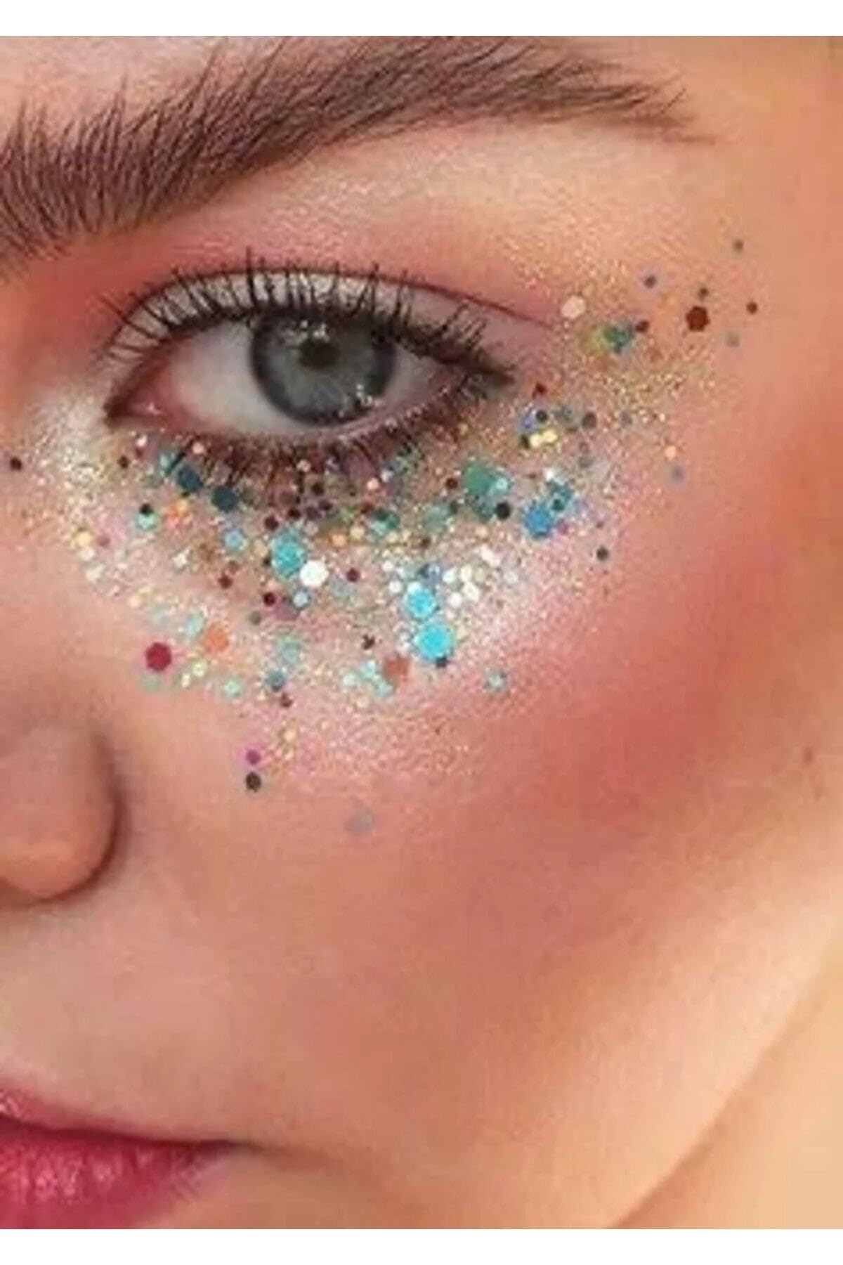 Hb Tasarım Jel Form Makyaj Simleri Glitter Işıltılı Yüz Makyajı Mavi, serashinegozfarı212
