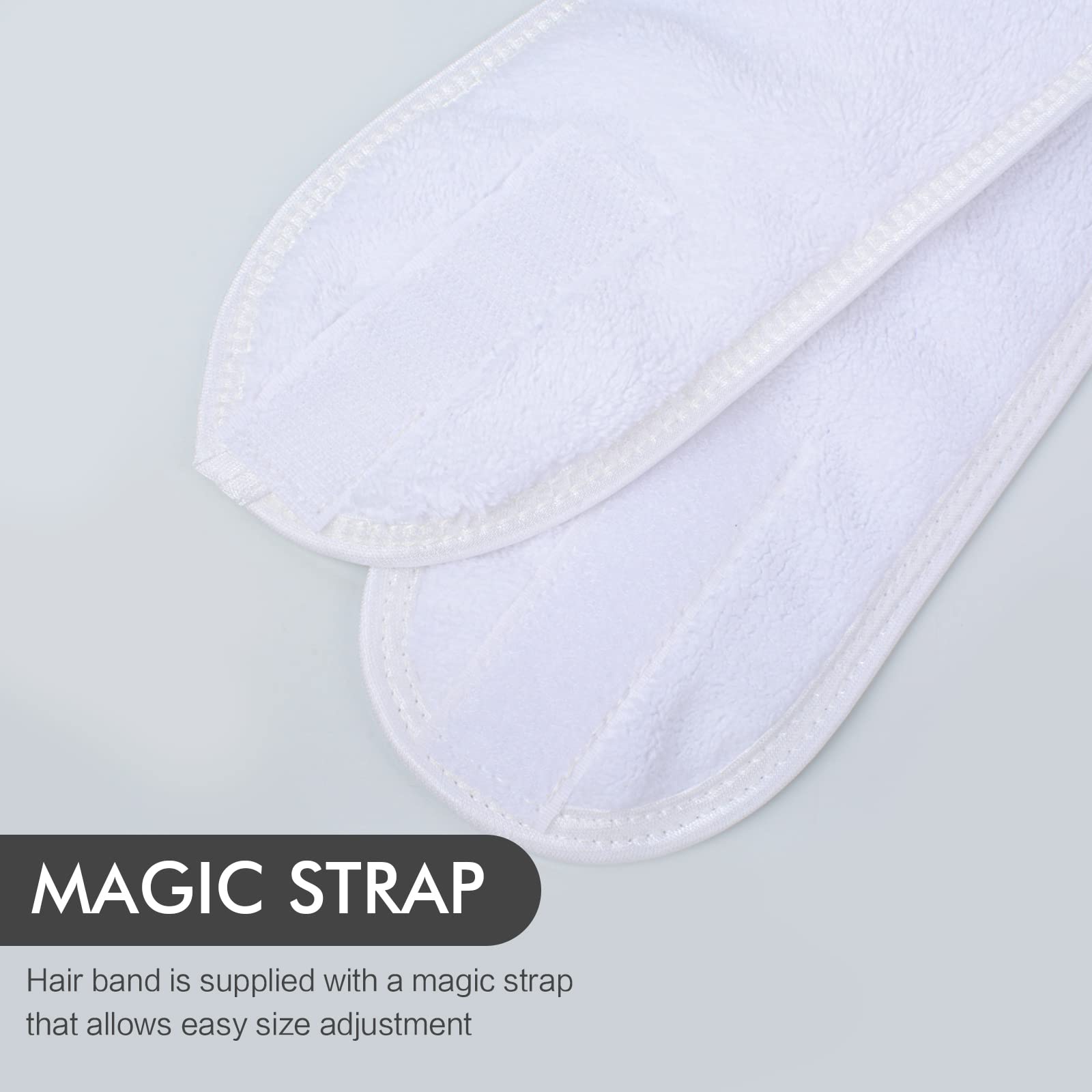 KinHwa 3 Pack Spa Facial Headband Makeup Hair Band Women Skincare Adjustable Microfibre Headband for Washing Face Sports Yoga White - Image 4