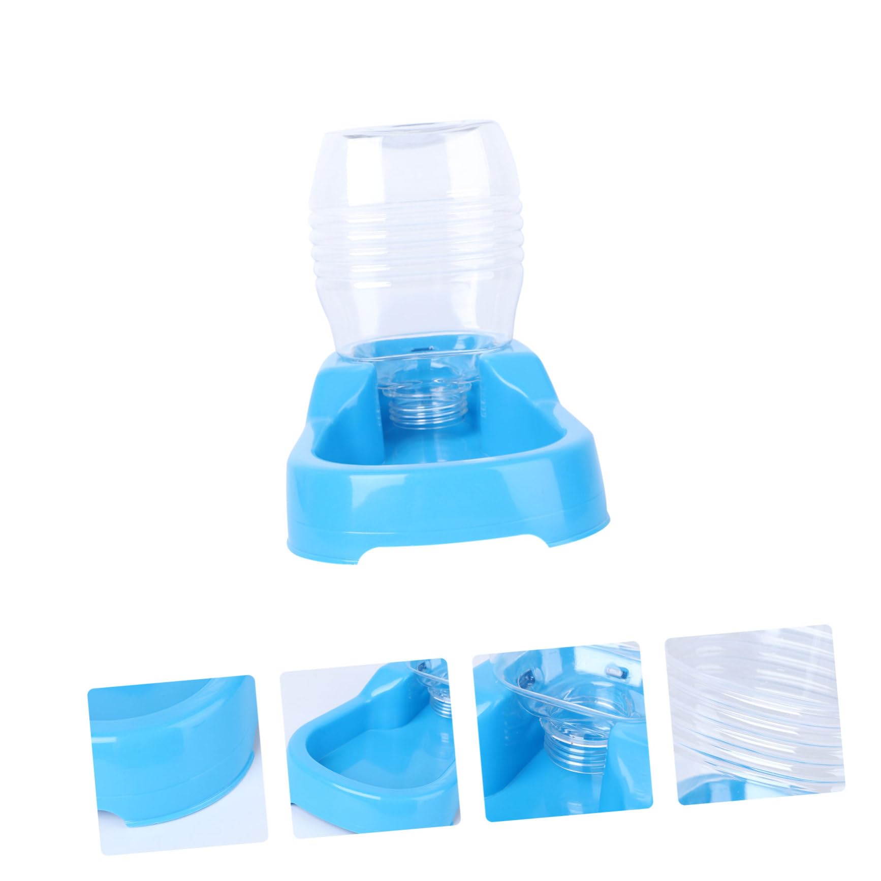 Happyyami Pet Water Feeder Bowl Creative Blue Dog Puppy Water Dispenser No Spill Design for Home Pet Shop Use Smooth Surface for Easy Drinking for Pets