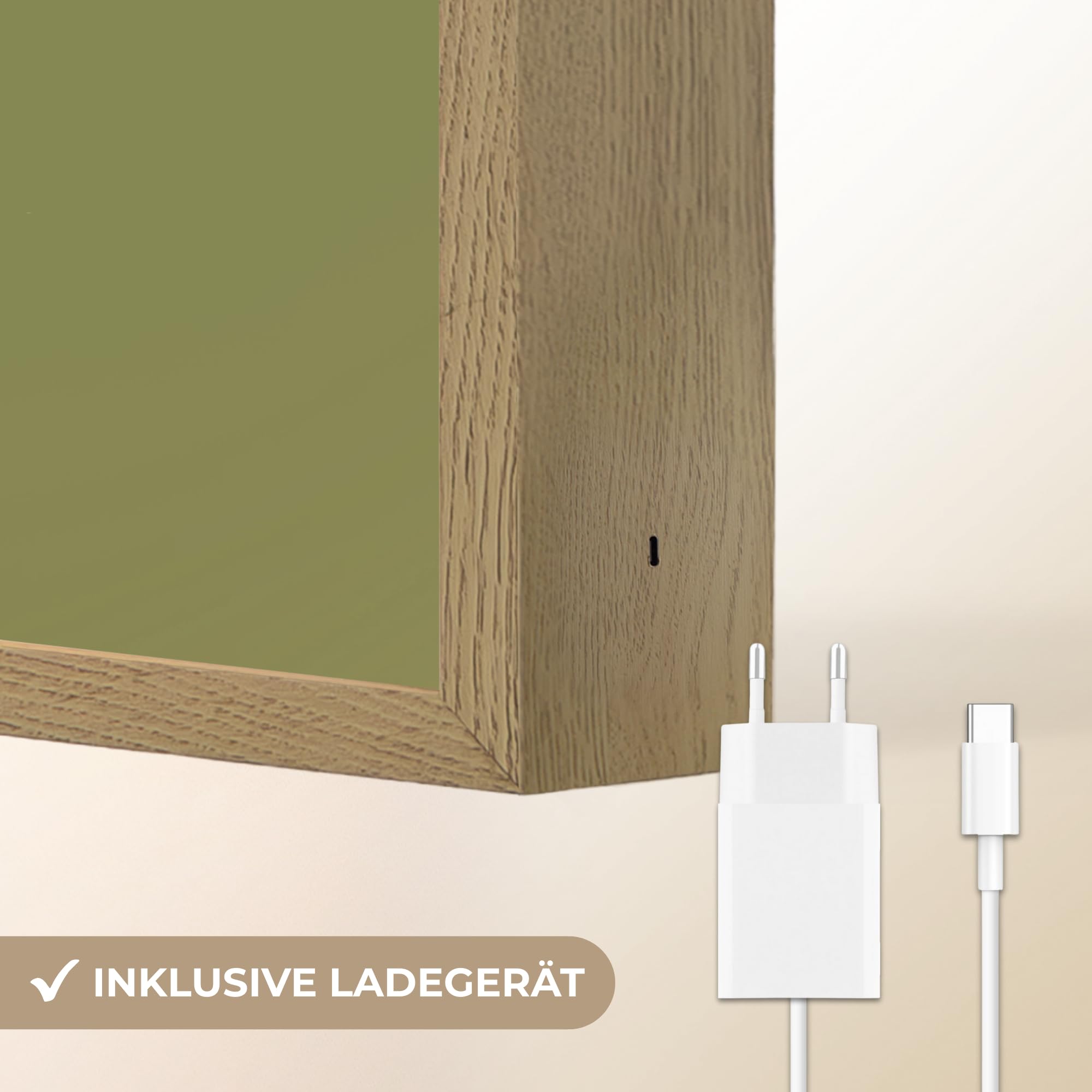 Wandleuchte Nachtlicht 90x60 cm Aufladbar Dimmbar Innen Nachtlampe Wandmontage LED Wandlampe Nachttisch Wall Lamp Licht Wand Strichzeichnung - Apfel - Olivgrün - Blatt