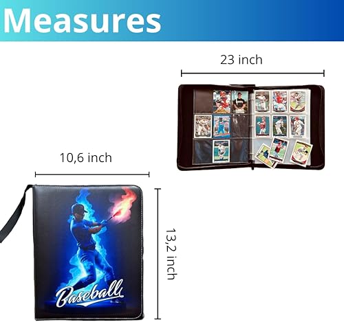 Miniatura 3 de Carpeta de tarjetas deportivas de una pieza, libro de tarjetas de béisbol con soporte, álbum de cuero