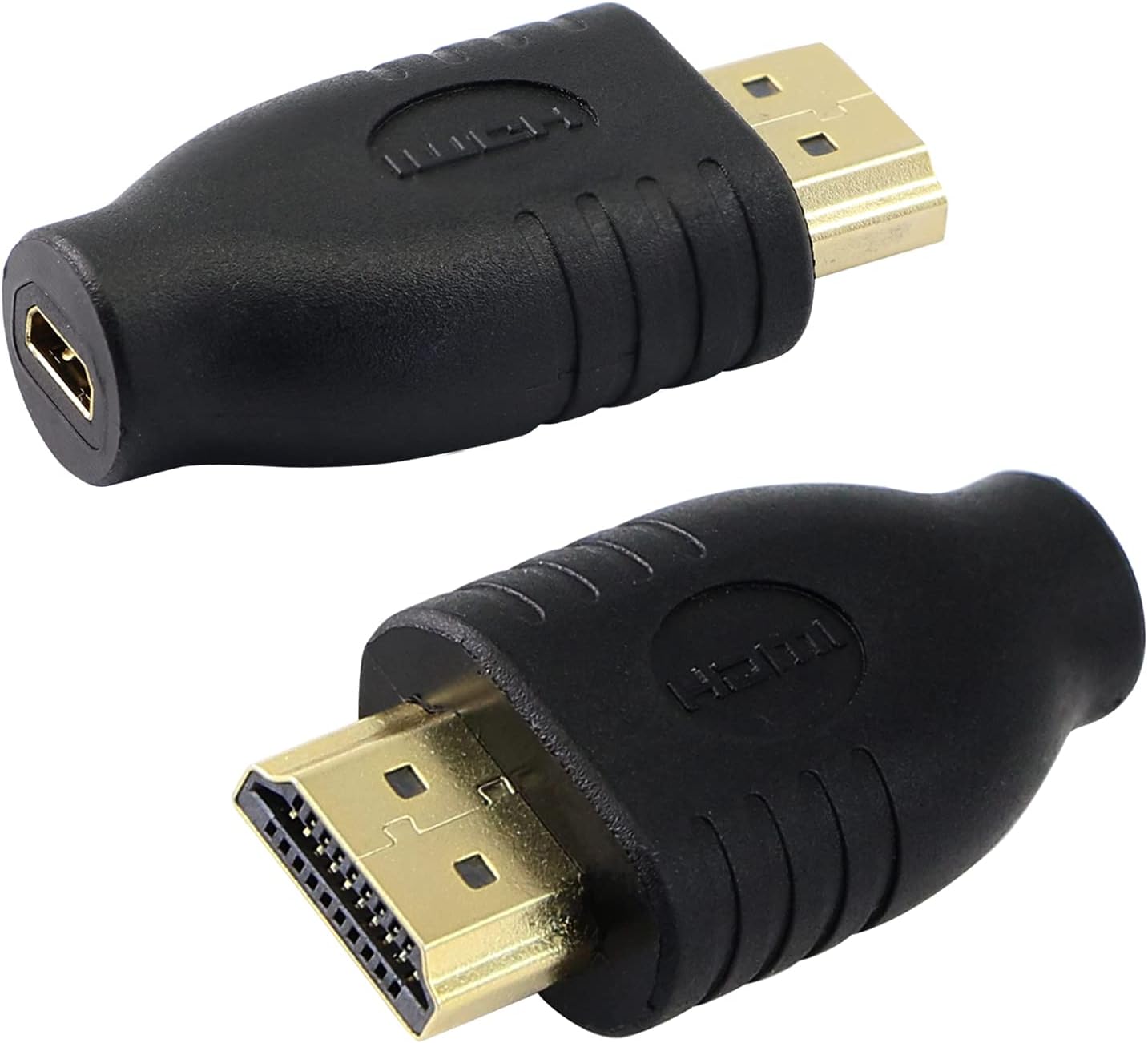 Adaptador Micro HDMI, 2 Pack, Macho a Hembra, 4K, 1080P, Conectores Dorados